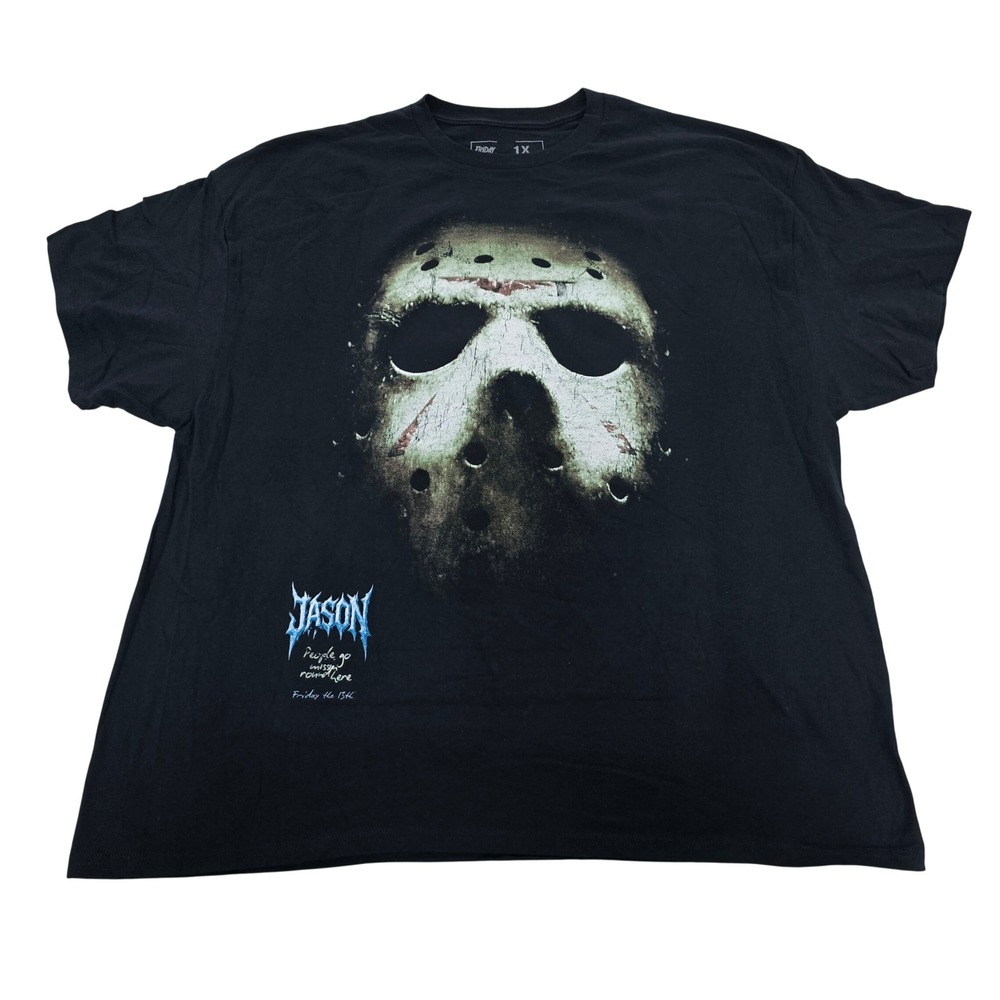 Friday the 13th Jason Voorhees People Go Missing‎ Round Here Graphic Tee 1X NWOT